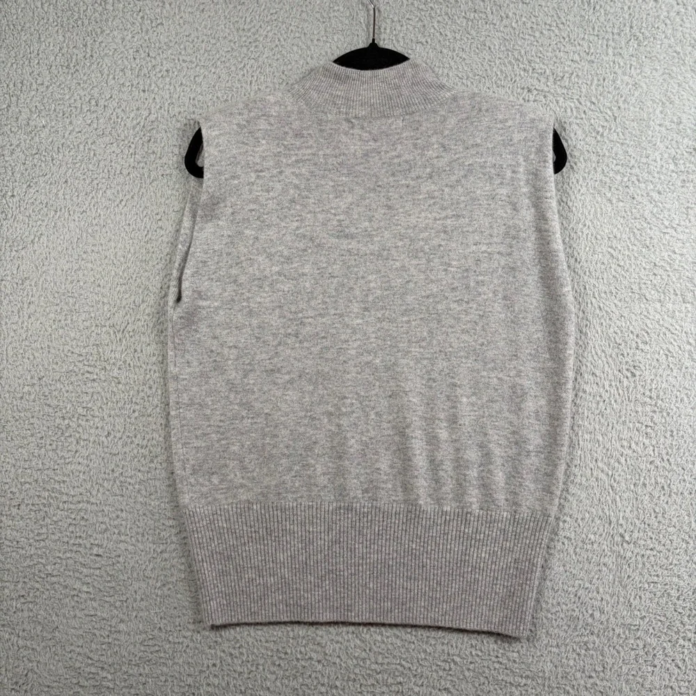 Banana Republic 100% Cashmere Mock Neck Padded‎ Shoulder Sleeveless Sweater XS